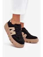 Dámské semišové sneakersy na platformě model 21704987 černé - VINCEZA Dámské semišové sneakersy na platformě model 21704987 černé - VINCEZA