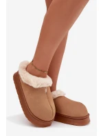 Dámské pantofle s kožíškem Camel Eveline