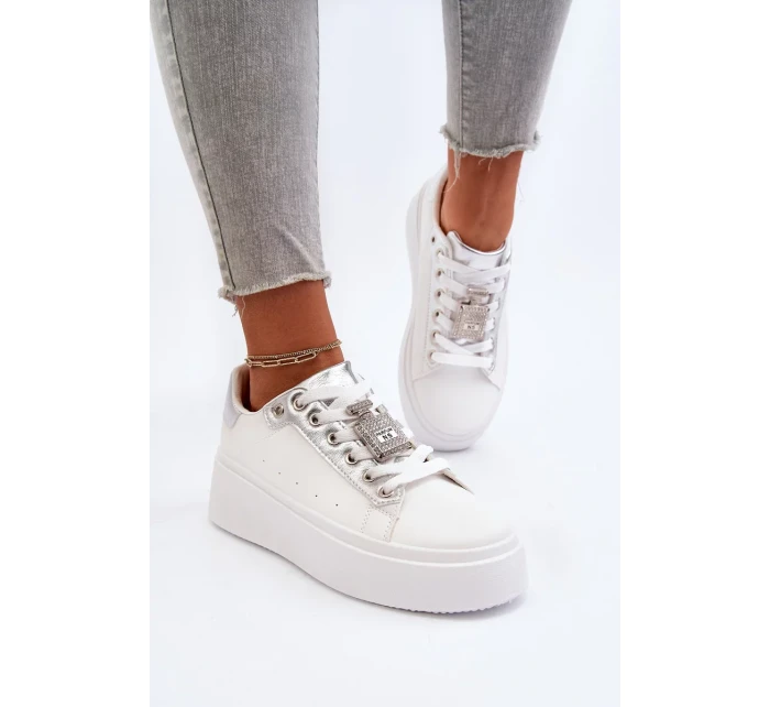 Bílé dámské tenisky s ozdobou Celedria Bílé dámské tenisky s ozdobou Celedria