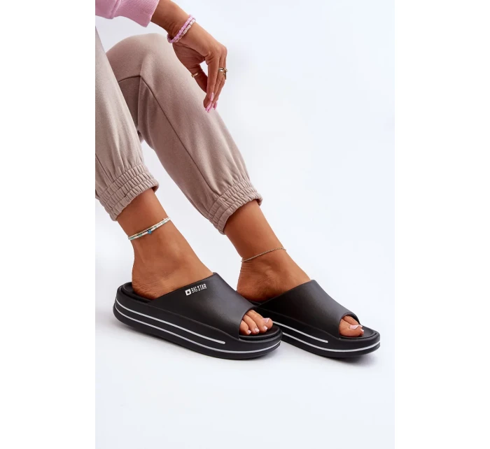 Dámské pantofle na platformě Big Star Black