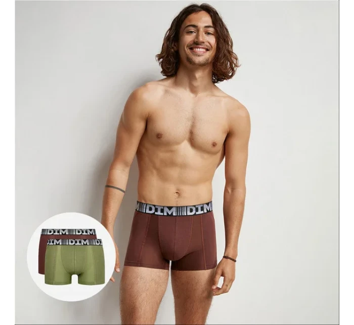 Pánské boxerky 2ks DIM COTTON 3D FLEX AIR BOXER 2x - DIM - green Pánské boxerky 2ks DIM COTTON 3D FLEX AIR BOXER 2x - DIM - green