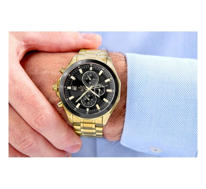 Pánské hodinky Giewont Chronograph Sapphire Gold Black GW7290-B4