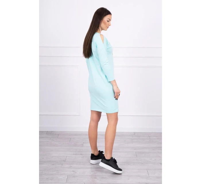 Šaty s potiskem Love v mátové barvě Šaty s potiskem Love v mátové barvě