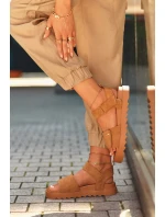 Dámské semišové sandály na platformě Big Star model 21655477 Hnědé - Big Star Shoes