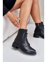 Kožené boty na zip zateplené černé model 21675513 - EVENTO