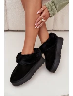 Kožené semišové sněhule dámské s kožešinou Černé model 21709719 - Boto Kožené semišové sněhule dámské s kožešinou Černé model 21709719 - Boto