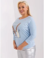 Bluzka RV BZ model 19349290 jasny niebieski - FPrice Bluzka RV BZ model 19349290 jasny niebieski - FPrice