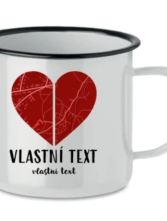 Personalizovaný retro plecháček - dvě mapy jako srdce