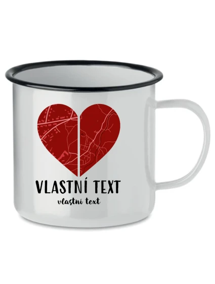 Personalizovaný retro plecháček - dvě mapy jako srdce Personalizovaný retro plecháček - dvě mapy jako srdce