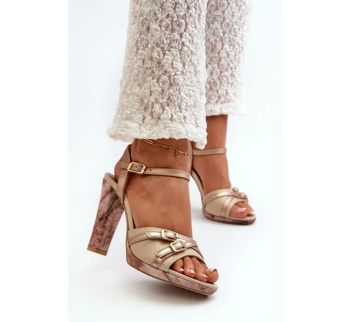 Sandály na podpatku model 198398 Step in style Sandály na podpatku model 198398 Step in style