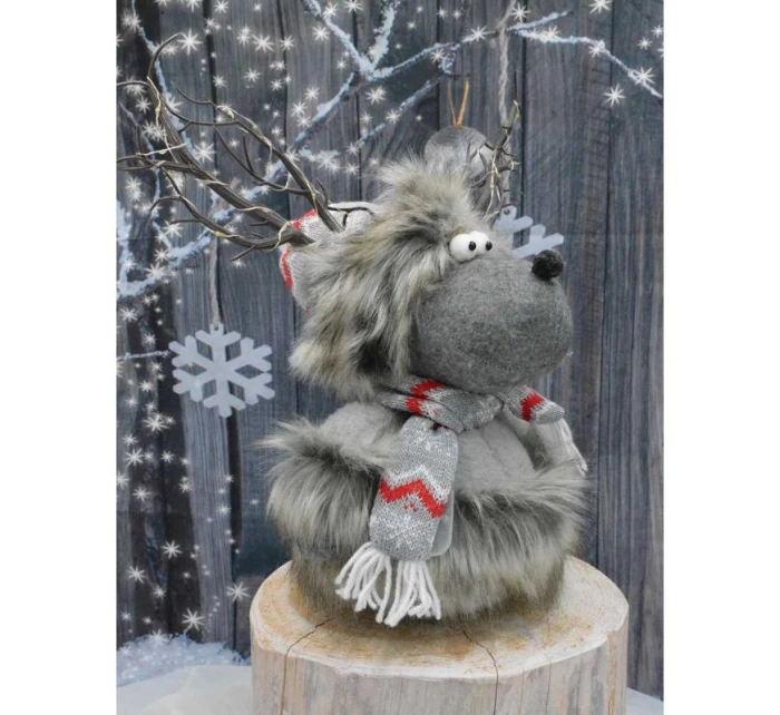 FURNISHED RENNIFER WITH ILLUMINATED TORCH Grey 20x35x47CM dětské