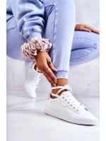 Dámské Kožené Tenisky BIG STAR HH274073 Bile-Růžové