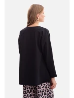 B304 Pletený svetr s výstřihem do V - černý B304 Pletený svetr s výstřihem do V - černý