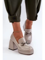 Dámské patentované boty na vysokém podpatku Šedá D&A Dámské patentované boty na vysokém podpatku Šedá D&A