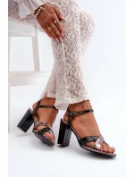 Sandály na vysokém podpatku z ekologické kůže Black Abilica Sandály na vysokém podpatku z ekologické kůže Black Abilica