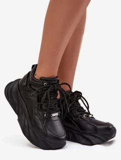 Dámské tenisky z přírodní kůže GOE – černé