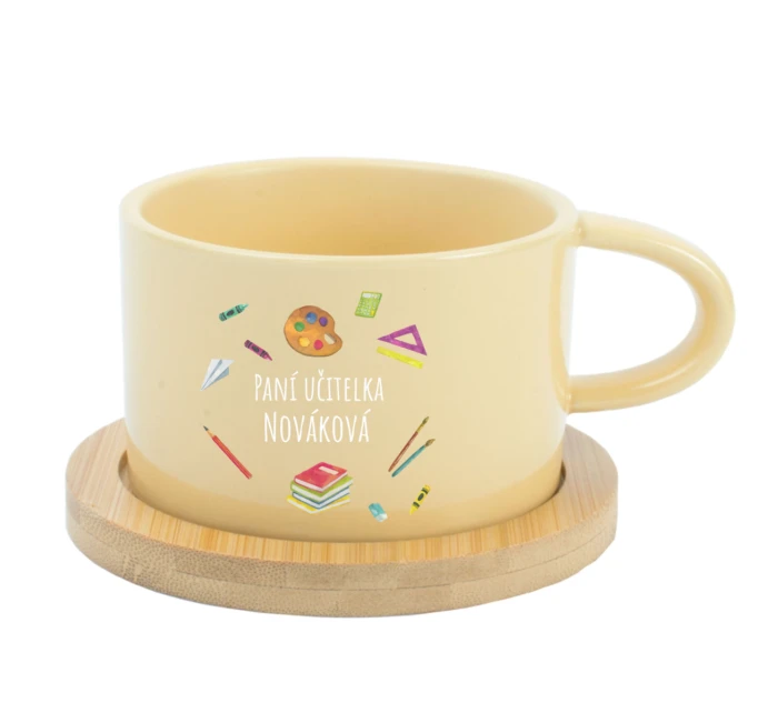 Personalizovaný keramický hrníček Makronka pro paní učitelku/pana učitele