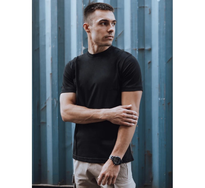Pánské tričko bez potisku černé FashionStreet RX5521