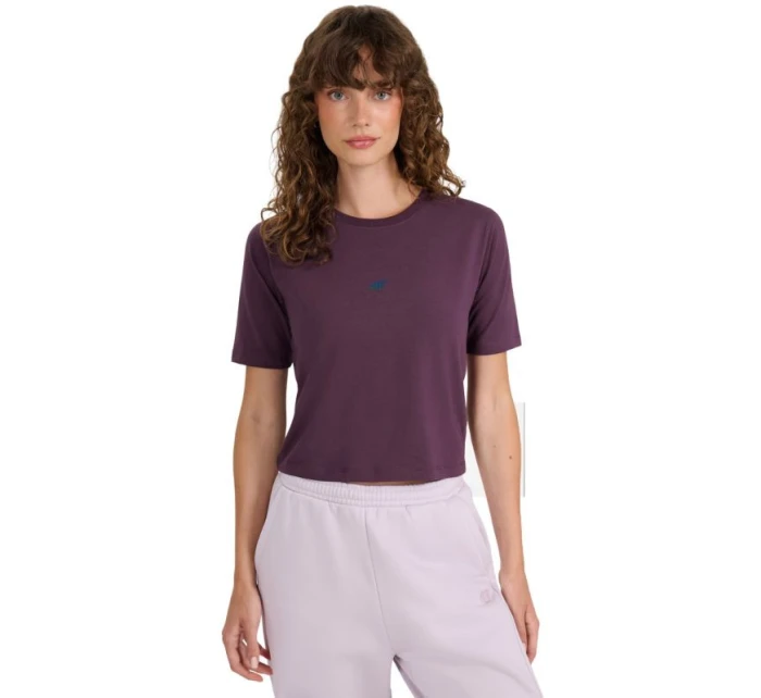 Dámské tričko tmavě fialové WAW25TTSH model 21749365 - 4F Dámské tričko tmavě fialové WAW25TTSH model 21749365 - 4F