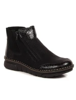 Pohodlné zateplené boty na zip Rieker W RKR555 Pohodlné zateplené boty na zip Rieker W RKR555