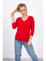 Halenka s výstřihem do V červená