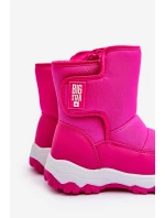 Dětské růžové zateplené sněhule s rzepem Big Star MM374121 Dětské růžové zateplené sněhule s rzepem Big Star MM374121