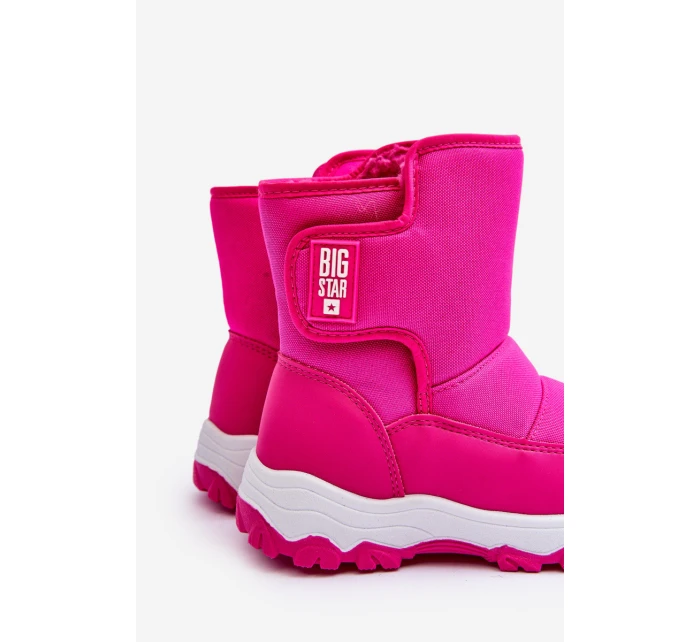 Dětské růžové zateplené sněhule s rzepem Big Star MM374121 Dětské růžové zateplené sněhule s rzepem Big Star MM374121