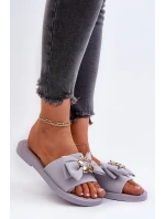 Dámské žabky s mašlí Levandulové Arsicada Dámské žabky s mašlí Levandulové Arsicada