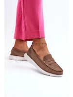 Sametové mokasíny na platformě hnědé Sergio Leone SP012