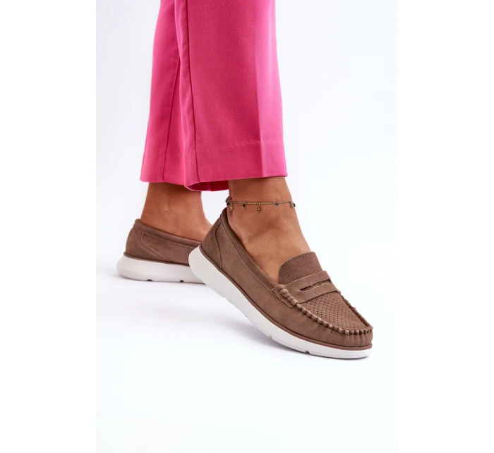 Sametové mokasíny na platformě hnědé Sergio Leone SP012