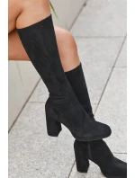 Dámské kozačky s na sloupkovém podpatku černé model 21709495 - Boto Dámské kozačky s na sloupkovém podpatku černé model 21709495 - Boto