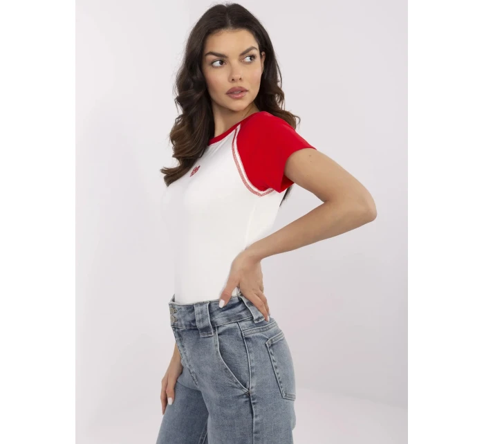 Tričko NM TS model 21021774 bílé a červené - FPrice Tričko NM TS model 21021774 bílé a červené - FPrice