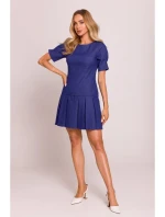 model 20970485 Džínové šaty se záhyby modré - Moe model 20970485 Džínové šaty se záhyby modré - Moe