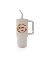 KRÁSNÝ DEN (PODZIM) - béžový cestovní termohrnek 900 ml  