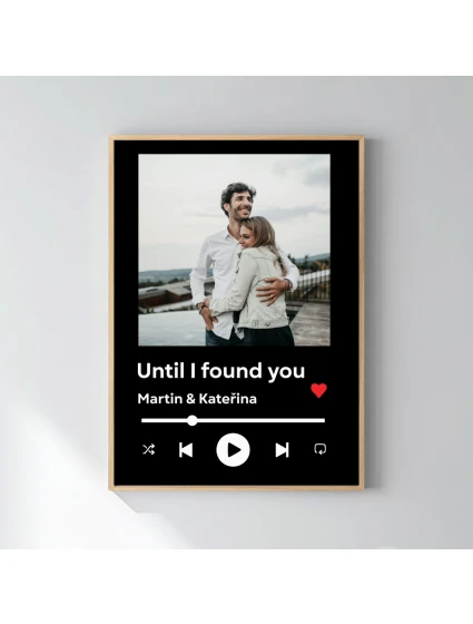 Personalizovaný magický fotoobraz v rámu - 50x70 - hudební přehrávač