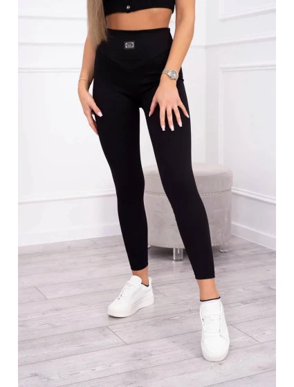 Žebrované legíny model 20686777 černé - Kesi Žebrované legíny model 20686777 černé - Kesi