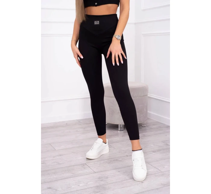 Žebrované legíny model 20686777 černé - Kesi Žebrované legíny model 20686777 černé - Kesi