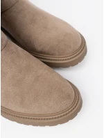 Designové hnědé kotníčkové boty dámské na plochém podpatku Designové hnědé kotníčkové boty dámské na plochém podpatku