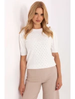 Svetr s krátkým rukávem model 216776 Factory Price Svetr s krátkým rukávem model 216776 Factory Price