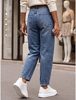 Dámské džíny s balónovým střihem a páskem, modré, FashionStreet UY3128 Dámské džíny s balónovým střihem a páskem, modré, FashionStreet UY3128