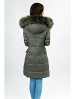 PIKOWANA ZIMOWA KURTKA DAMSKA Z KAPTUREM KHAKI model 21242102 - GDL - GOODLOOKIN