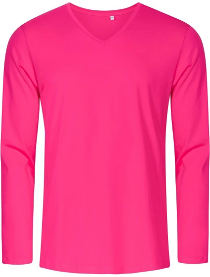 Promodoro 1460 Pánské tričko do V s dl. rukávem - X.O 40.1460 bright rose Promodoro 1460 Pánské tričko do V s dl. rukávem - X.O 40.1460 bright rose
