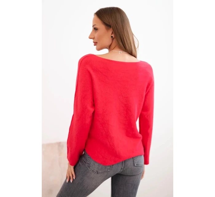 Dámský svetr s viskózou a výstřihem do V fuchsie Dámský svetr s viskózou a výstřihem do V fuchsie