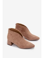 Dámské kotníkové boty na klínku s prošitím béžové Darlisse