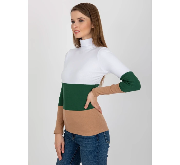 Dámská halenka RV BZ 8465 1.08P bílá zelená - FPrice Dámská halenka RV BZ 8465 1.08P bílá zelená - FPrice