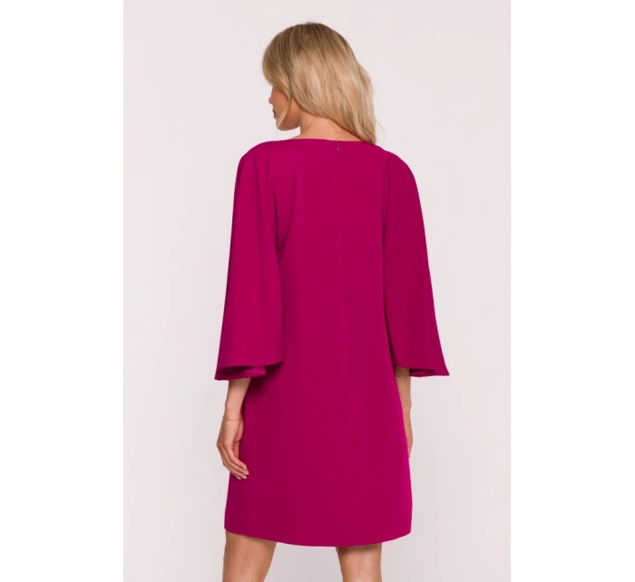 S426 Mini šaty s netopýřími rukávy - švestka S426 Mini šaty s netopýřími rukávy - švestka