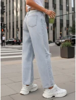 Dámské pytlovité džíny s odřením světle modré FashionStreet UY2889