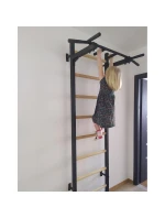 DŘEVĚNÝ KOVOVÝ GYMNASTICKÝ ŽEBŘÍK S HRAZDOU BENCHK 221B