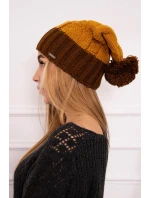 Fleecová čepice Paris K212 hořčicová+hnědá Fleecová čepice Paris K212 hořčicová+hnědá