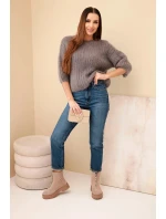 Dámský svetr z mohairu s krátkým rukávem fango Dámský svetr z mohairu s krátkým rukávem fango